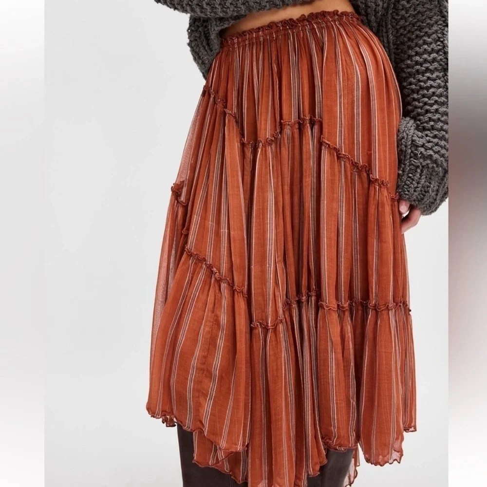 NWOT Free People FP One Ember Printed Midi Skirt Size XS